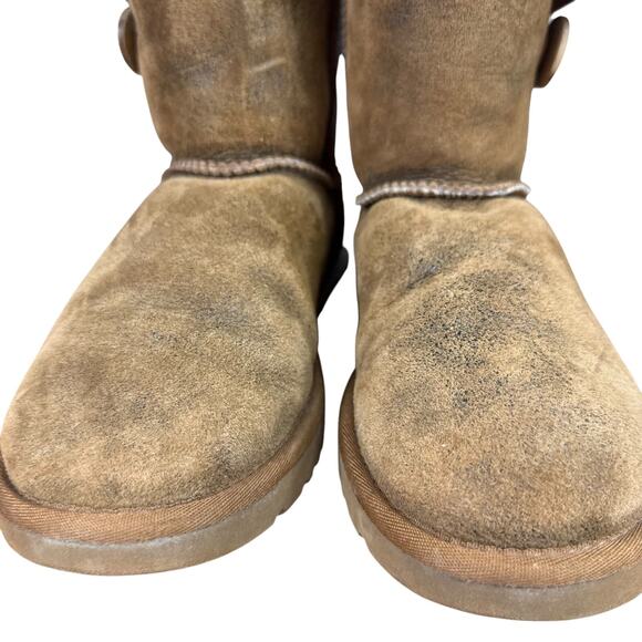 Ugg Bailey Button II Womens Brown Sherpa Wool Lined Winter Boots Sheepskin sz 6 - Picture 7 of 16